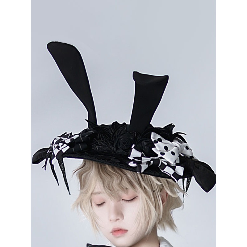 Pre-sell Lolita Hat Black Lace Accessory Polyester Lolita Accessories Gothic Daily Casual Tea Party