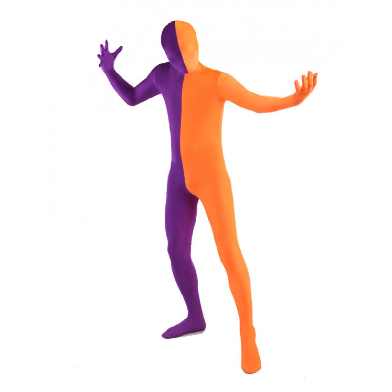 Unisex Morph Suit Orange Purple Lycra Spandex Full Body Zentai Suit Halloween