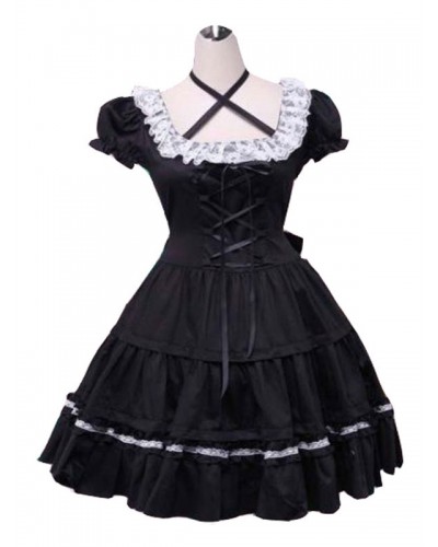 Classic Lolita OP Dress Lace Lace Ruffles Lolita One Piece Dresses Classic  Traditional Spring Summer Fall Tea Party