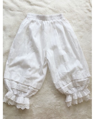 Sweet Lolita Pant Jacquard White Loose Lolita Trousers