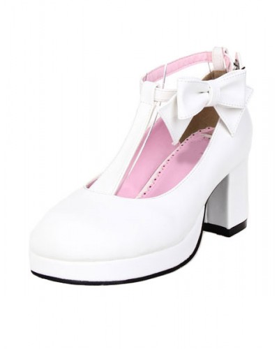 T-Strap Lolita Shoes With Bow Decor Daily Casual