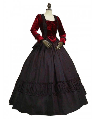 Women Black Costumes Bows Polyester Dress 's Marie Antoinette Costume 18th Century Costume Tunic Retro