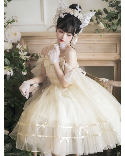 Sweet Lolita Dress Polyester Sleeveless Lolita Wedding Dress Jumper Lolita Dress