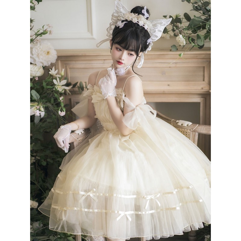 Sweet Lolita Dress Polyester Sleeveless Lolita Wedding Dress Jumper Lolita Dress