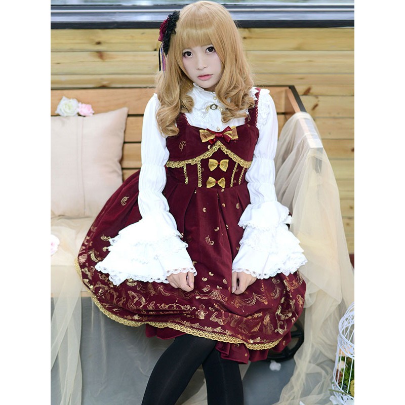 Lolita Blouse Neverland White Hime Sleeve Bow Lolita Top Tops Gothic Spring Fall Daily Casual Tea Party