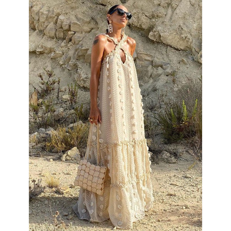 Sleeveless Maxi Dress Casual Oversized Floor Length Dress Tropical Resort Wear