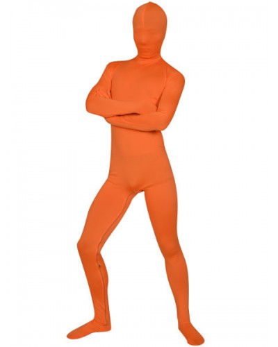 Morph Suit Orange Lycra Spandex Fabric Zentai Suit Unisex Full Body Suit Bodysuit