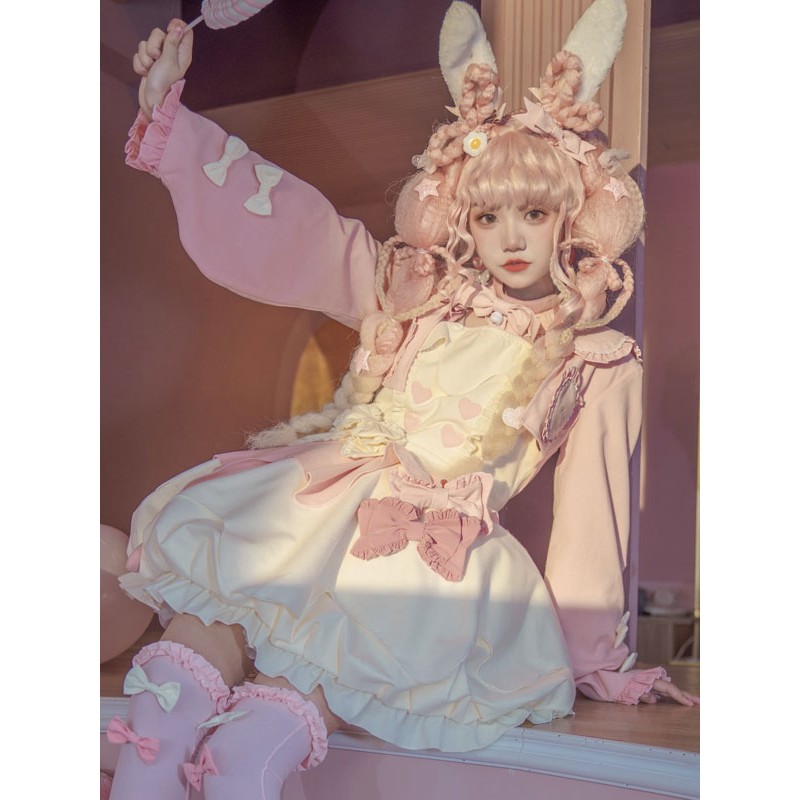 Sweet Lolita Dress Polyester Long Sleeves