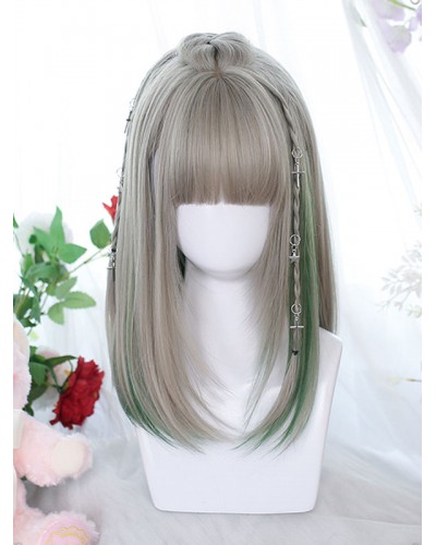 Style Lolita Wigs Short Heat-resistant Fiber Light Gray Lolita Accessories Sweet Harajuku Fashion ROCOCO Daily Casual Tea Party