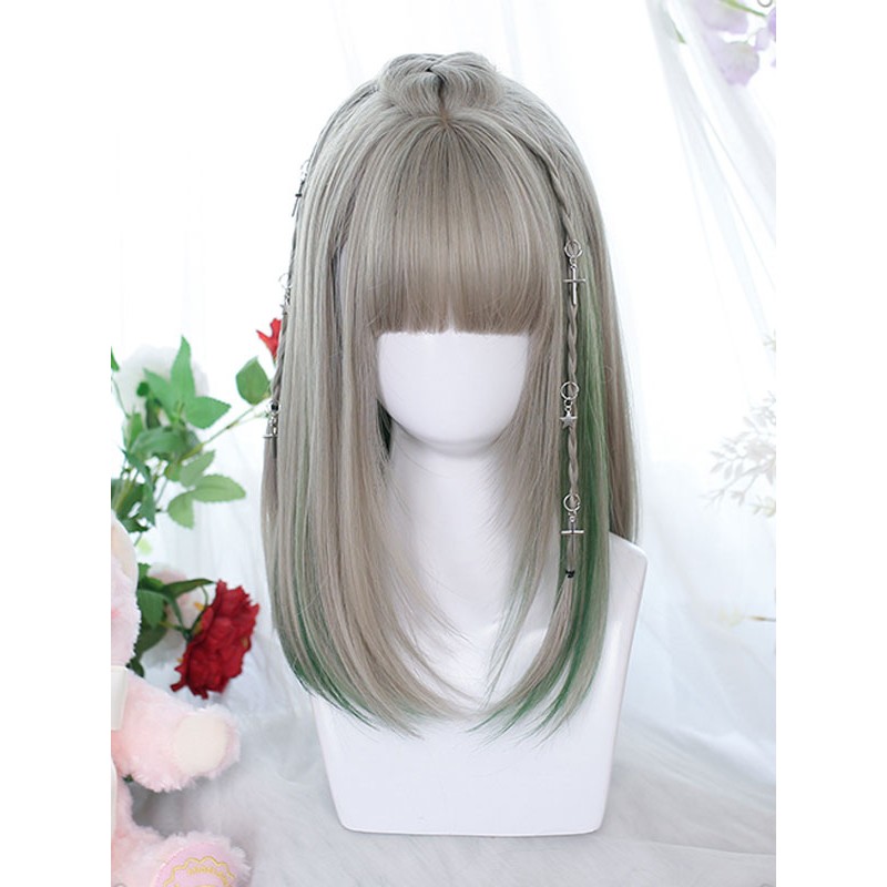 Style Lolita Wigs Short Heat-resistant Fiber Light Gray Lolita Accessories Sweet Harajuku Fashion ROCOCO Daily Casual Tea Party