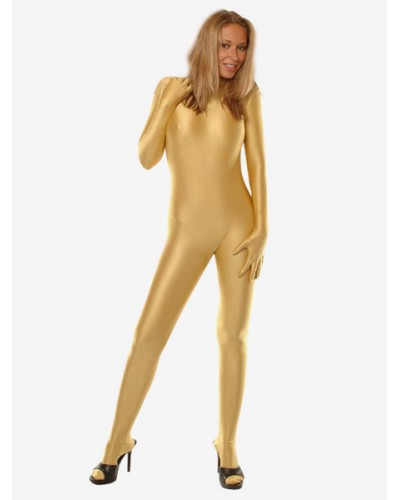 Halloween Morph Suit Gold Lycra Spandex Catsuit