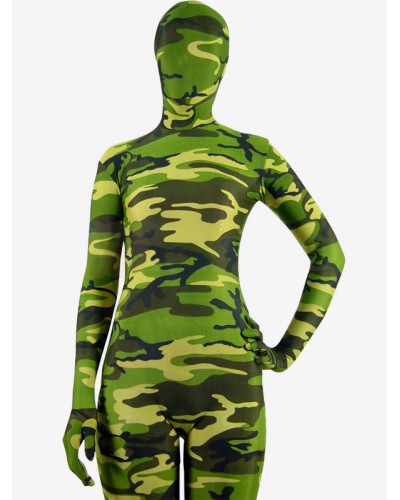 Unisex Halloween Camouflage Lycra Spandex Zentai Suit