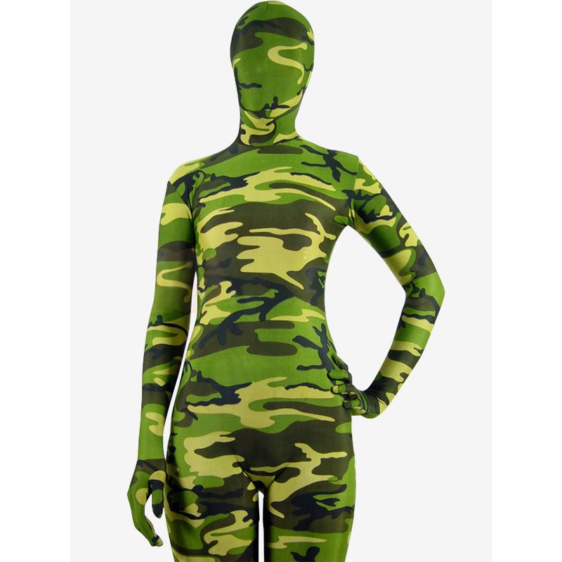 Unisex Halloween Camouflage Lycra Spandex Zentai Suit