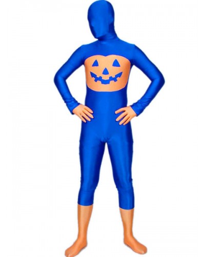 Blue And Orange Lycra Spandex Zentai Suit