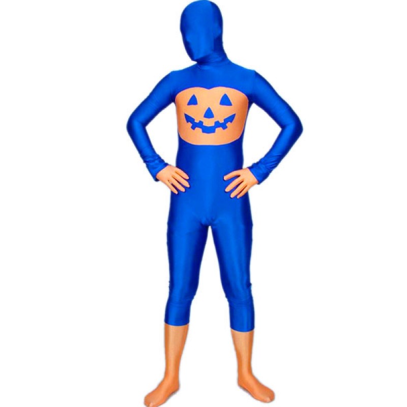 Blue And Orange Lycra Spandex Zentai Suit