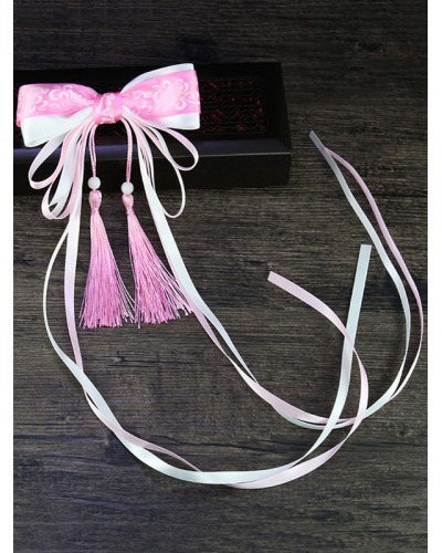 Chinese Style Lolita Headwear Tassels Bows Ribbons Han Lolita Hair Accessories