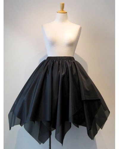 Lolita SK Ruffle Pleated Irregular Design Black Lolita Skirt Gothic Spring Summer Fall Daily Casual Tea Party