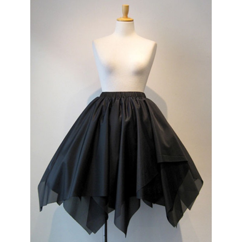 Lolita SK Ruffle Pleated Irregular Design Black Lolita Skirt Gothic Spring Summer Fall Daily Casual Tea Party