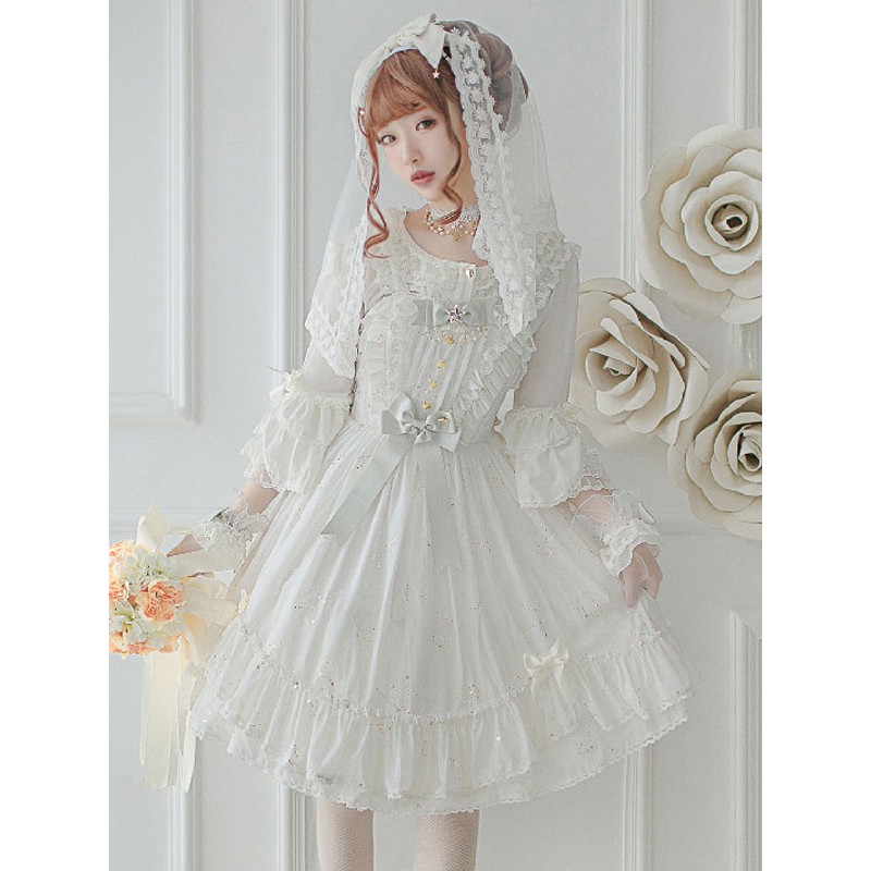 Lolita Lolita Top Ruffles Bows Half Sleeves Blouse White Lolita Shirt Blouses Steampunk Gothic Daily Casual Tea Party