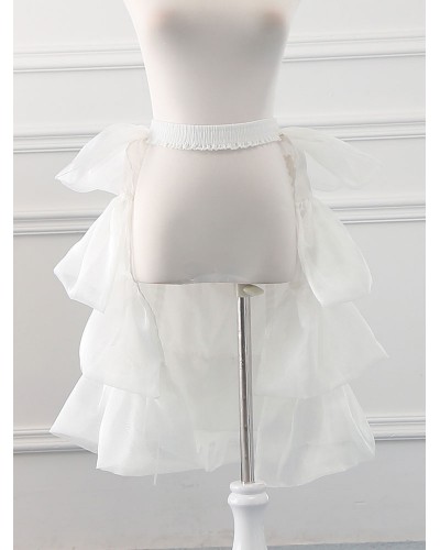 Tulle Lolita Petticoats Bell Shape Ruffles White Lolita Skirt Bottoms Daily Casual Tea Party