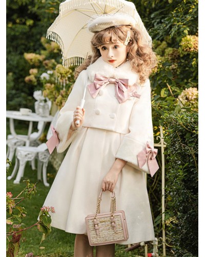 Sweet Lolita Dress Polyester Long Sleeves Bows Dress