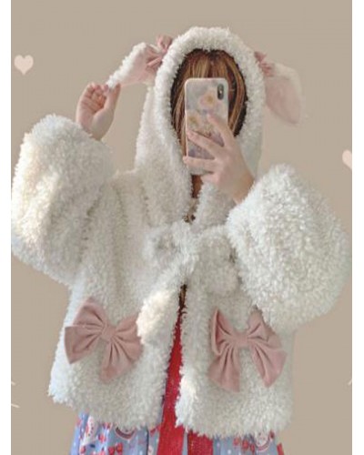 Lolita Coats White Polyester Overcoat Lolita Outwears Sweet Winter