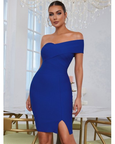 Birthday Party Dresses Blue Strapless Sleeveless Semi Formal Dress Summer Dating