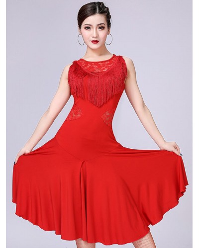 Flamenco Dresses Girls Red Black Dancer Costumes Adults Spanish Ballroom Skirt Off Shoulder Paso Doble Dancing Wears Outfit Carnival Performance