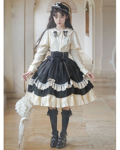 Lolita SK Black Bows Lace Lolita Skirts Steampunk Gothic Spring Summer Fall Winter