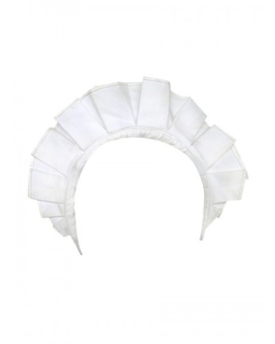 White Cotton Lolita Maidservant Headwear Ruffles