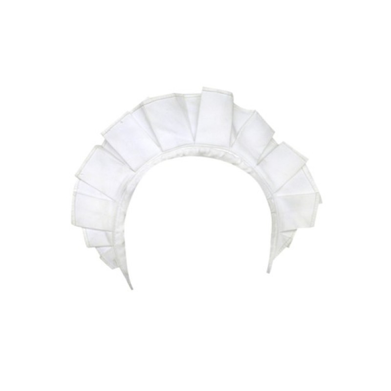 White Cotton Lolita Maidservant Headwear Ruffles