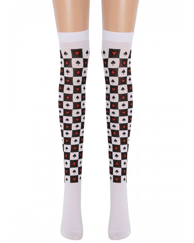 Women Saloon Stockings Poke Plaid Knee High Socks Carnival Cosplay Costume Accessories Pantyhose  Tights