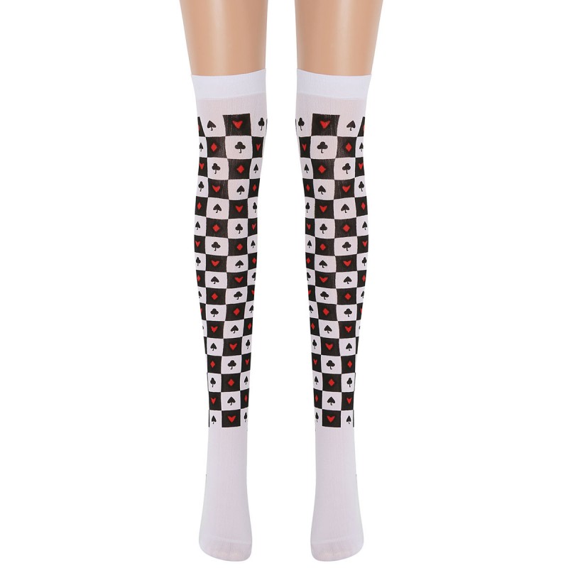 Women Saloon Stockings Poke Plaid Knee High Socks Carnival Cosplay Costume Accessories Pantyhose  Tights