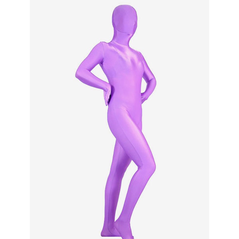 Morph Suit Purple Lycra Spandex Fabric Zentai Suit Unisex Full Body Suit Bodysuit