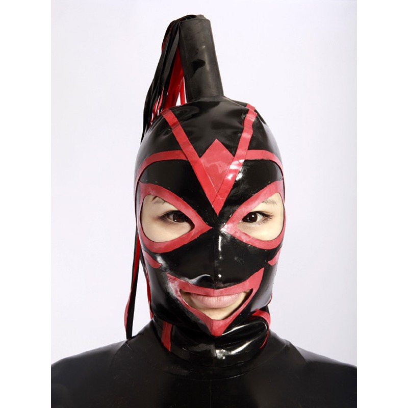 Halloween Red Black Split Unisex Catsuits  Zentai Halloween Hood