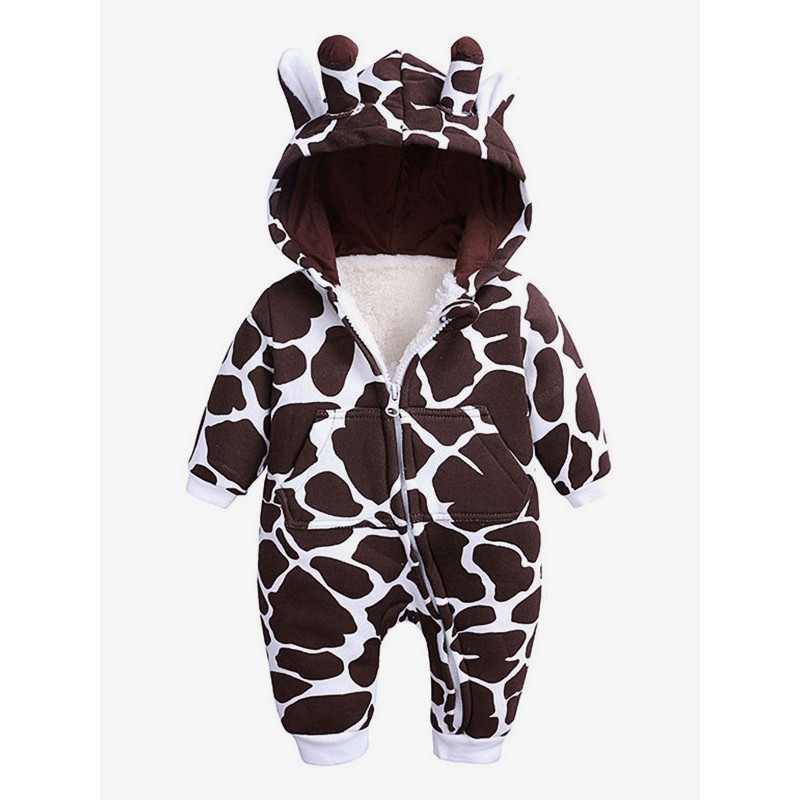 Unisex Kigurumi Pajamas Onesie Giraffe Padded Kids Cotton Winter Sleepwear Mascot Animal Halloween Onesie Pajamas Jumpsuit