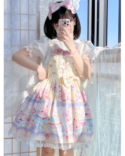 Sweet Lolita Dress Polyester Sleeveless Jumper Dress