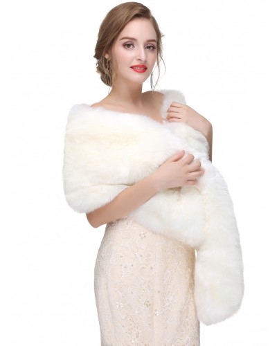 Faux Fur Wedding Wrap Shawl Bridal Warm Cover Ups Spring Fall Winter