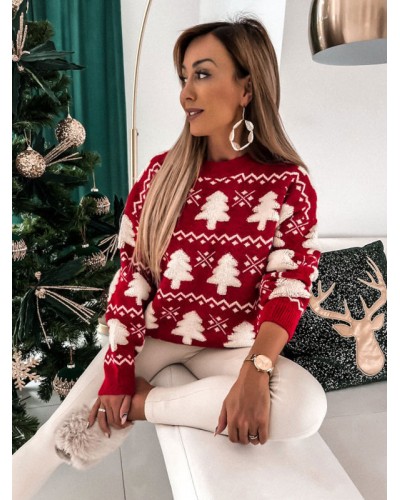 Women Pullovers Knitted Christmas 2023 Sweaters Classic  Traditional Casual Fall Winter