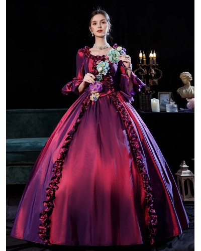 Retro Costumes Dress For Women Ture Red Marie Antoinette Costume 18th Century Costume Euro-Style Christmas Halloween Holiday Graduation Prom