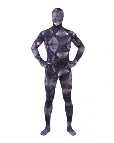 Unisex Morph Suit Geometric Pattern Zentai Suit Full Body Lycra Spandex Bodysuit