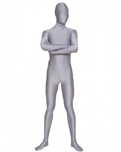 Morph Suit Silver Gray Lycra Spandex Fabric Zentai Suit Unisex Full Body Suit Bodysuit