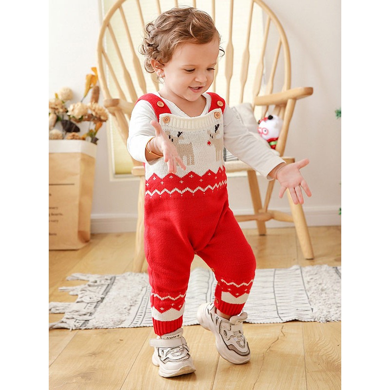 Kigurumi Pajamas Onesie Pattern Kids Knitted Winter Sleepwear Mascot Animal Carnival Costume Onesie Pajamas Christmas