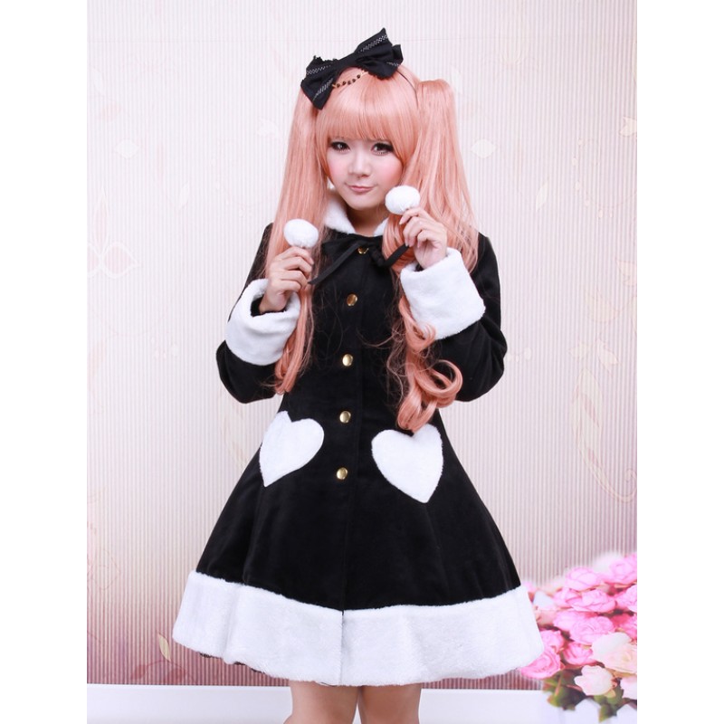 Black Wool Girls Lolita Overcoat