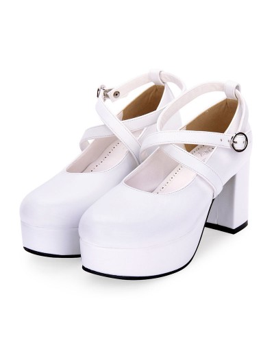 Classic Lolita Pumps Strappy Chunky High Heel Lolita Shoes