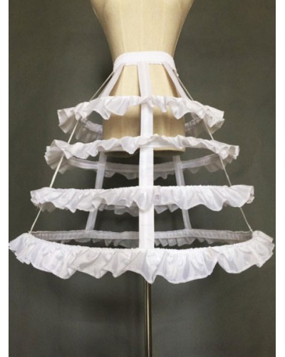 White Lolita Petticoat 4 Hoop Fishbone Lolita Crinoline