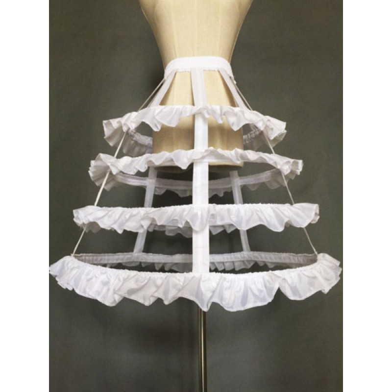 White Lolita Petticoat 4 Hoop Fishbone Lolita Crinoline