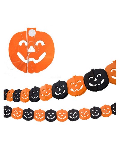 Unisex Halloween Decorations Yellow Pumpkin Paper Paper Garland