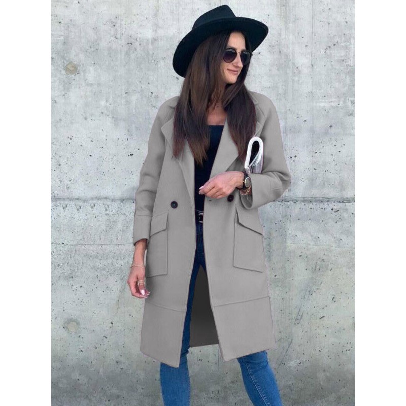 Women Coat For Woman Light Gray Wrap Spring Outerwear 2023 Classic  Traditional Casual Street Wear Night Out Field