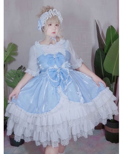 Sweet Lolita Dress Polyester Sleeveless Sweet Jumper Lolita Dress